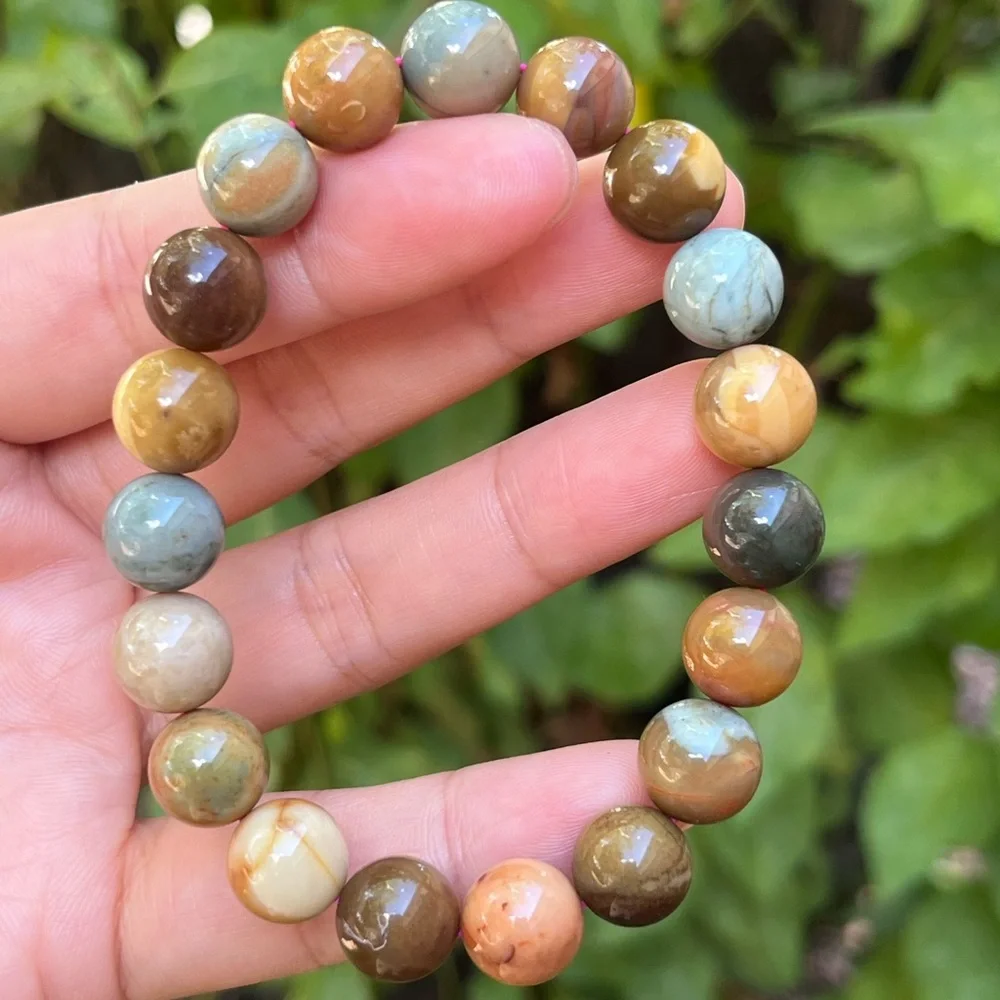 10mm stretchable multicolor‎ brown Alashan bracelet